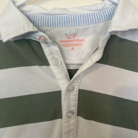 Vineyard Vines Girls Green White Striped Cotton
Polo Midi Shirt Dress Medium - Picture 3 of 8